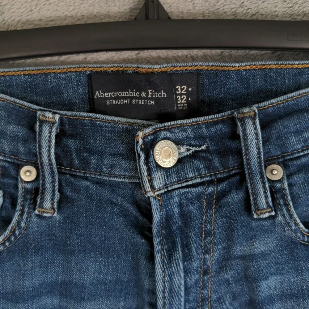 Abercrombie & Fitch Jeans Mens 32x32 Straight Stretch 90s Denim Dark Wash